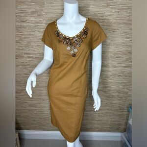 Vintage dress with neck embellishment
